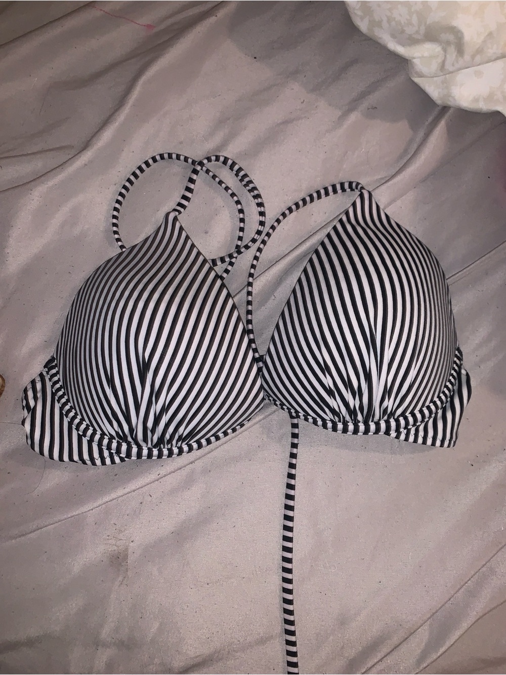 Target Black and White Striped Push-Up Bikini Top
